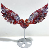 Morocco Agate Heart Wing Carving With Stand -Wholesale Crystals