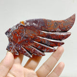 Morocco Agate Heart Wing Carving With Stand -Wholesale Crystals