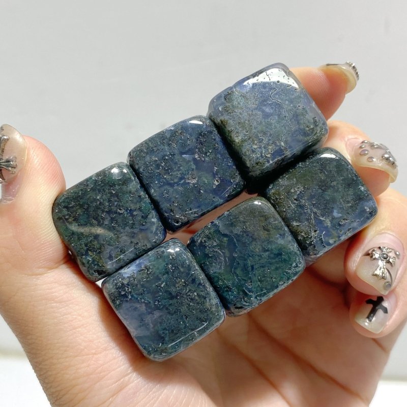 Moss Agate Cube Tumbled Wholesale -Wholesale Crystals