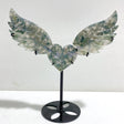 Moss Agate Heart Wing Carving With Stand -Wholesale Crystals