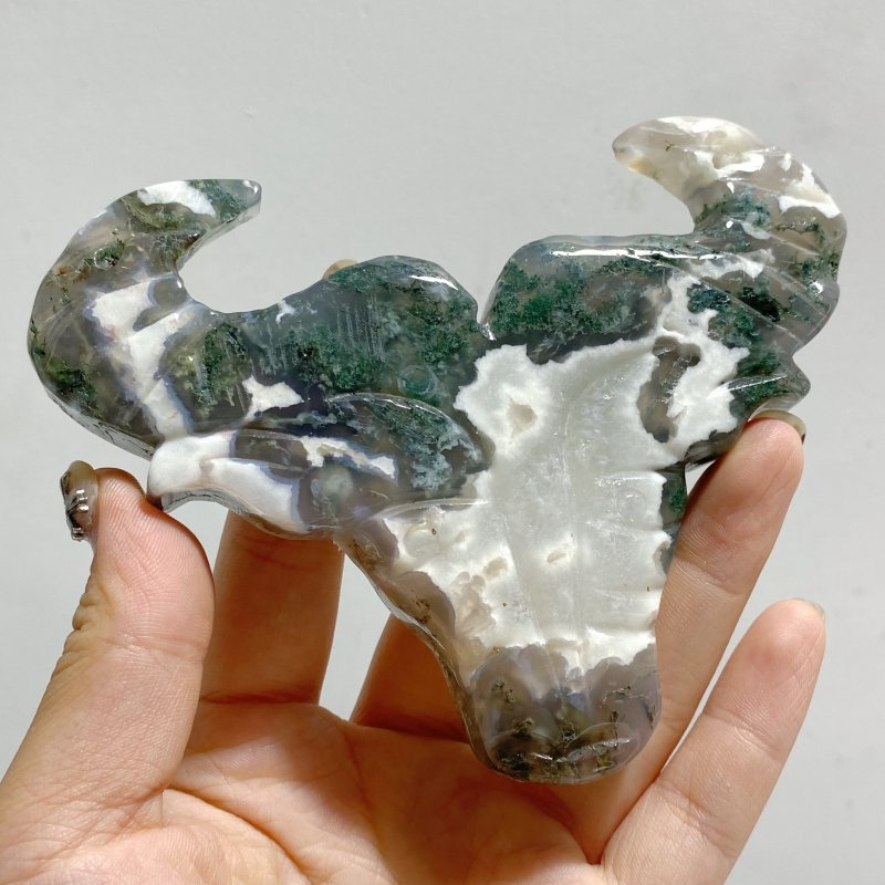Moss Agate Ox Head Carving Wholesale -Wholesale Crystals