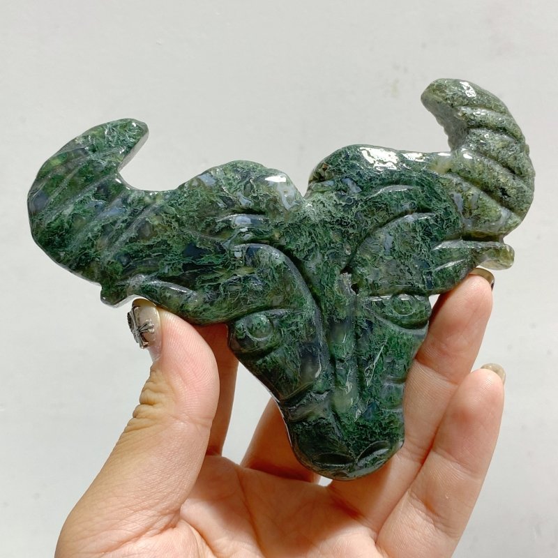 Moss Agate Ox Head Carving Wholesale -Wholesale Crystals