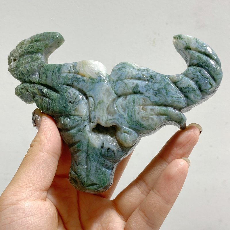 Moss Agate Ox Head Carving Wholesale -Wholesale Crystals
