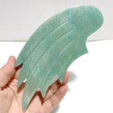 Natural Amazonite Angel Carving Wing With Stand - Wholesale Crystals