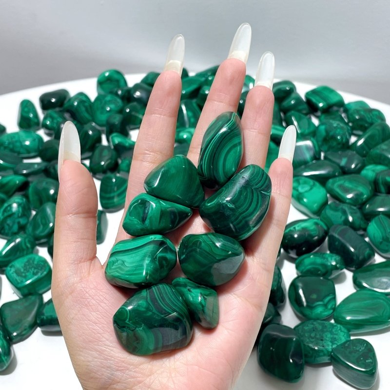 Natural Beautiful Malachite Tumbled Wholesale - Wholesale Crystals