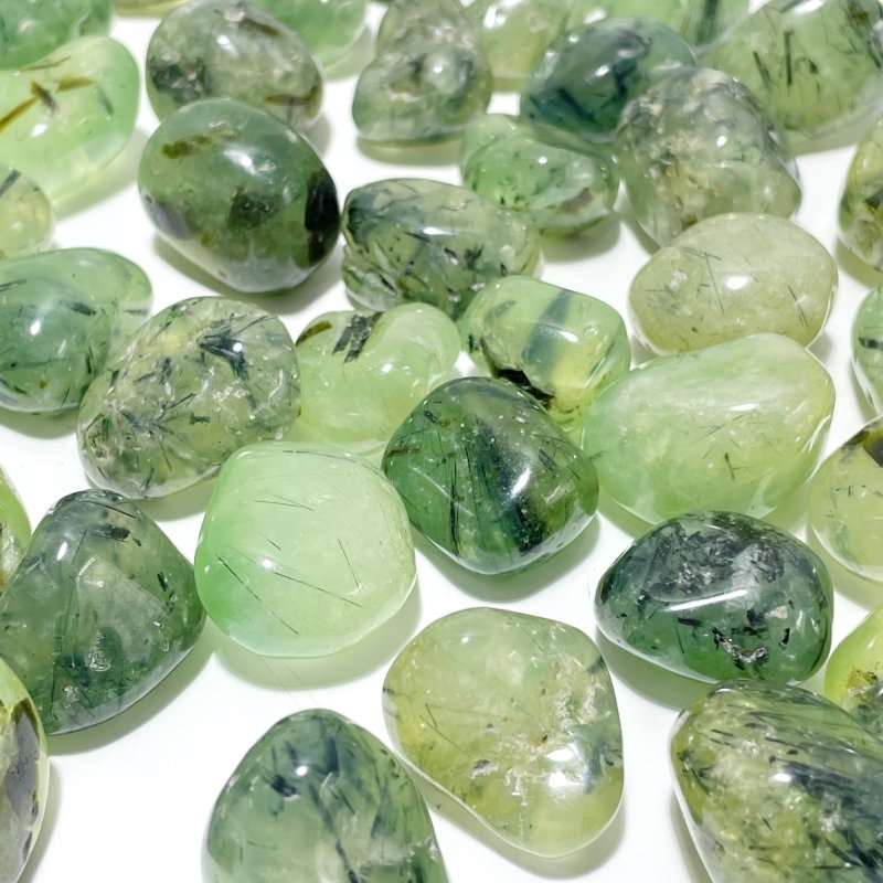 Natural Green Prehnite Tumbled Wholesale - Wholesale Crystals