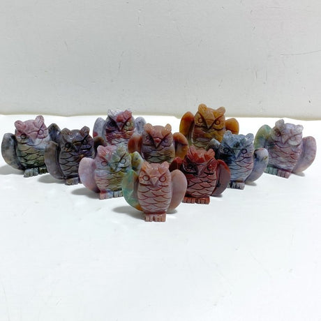 Ocean Jasper Owl Carving Wholesale -Wholesale Crystals
