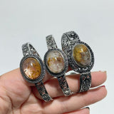 Open Bangle 13 Pieces Retro Garden Quartz Adjustable Alloy Cuff bracelet - Wholesale Crystals