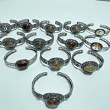 Open Bangle 13 Pieces Retro Garden Quartz Adjustable Alloy Cuff bracelet - Wholesale Crystals