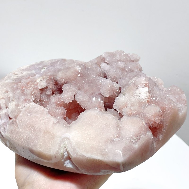 Pink Amethyst Geode Heart With Stand - Wholesale Crystals