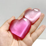 Pink Glass Cat Eye Heart Wholesale - Wholesale Crystals