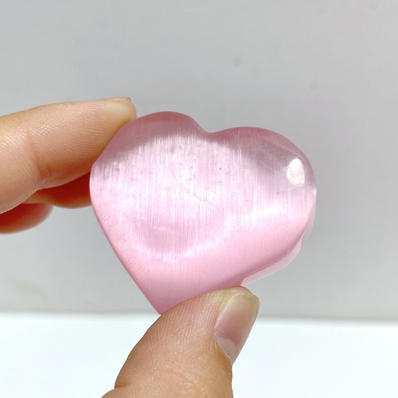 Pink Glass Cat Eye Heart Wholesale - Wholesale Crystals