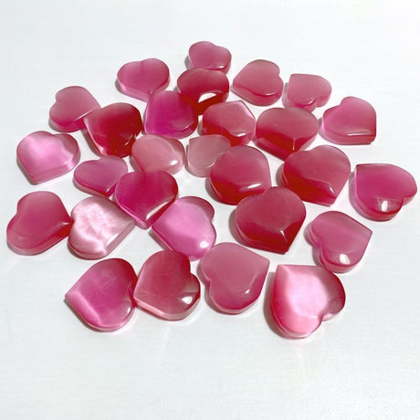 Pink Glass Cat Eye Heart Wholesale - Wholesale Crystals
