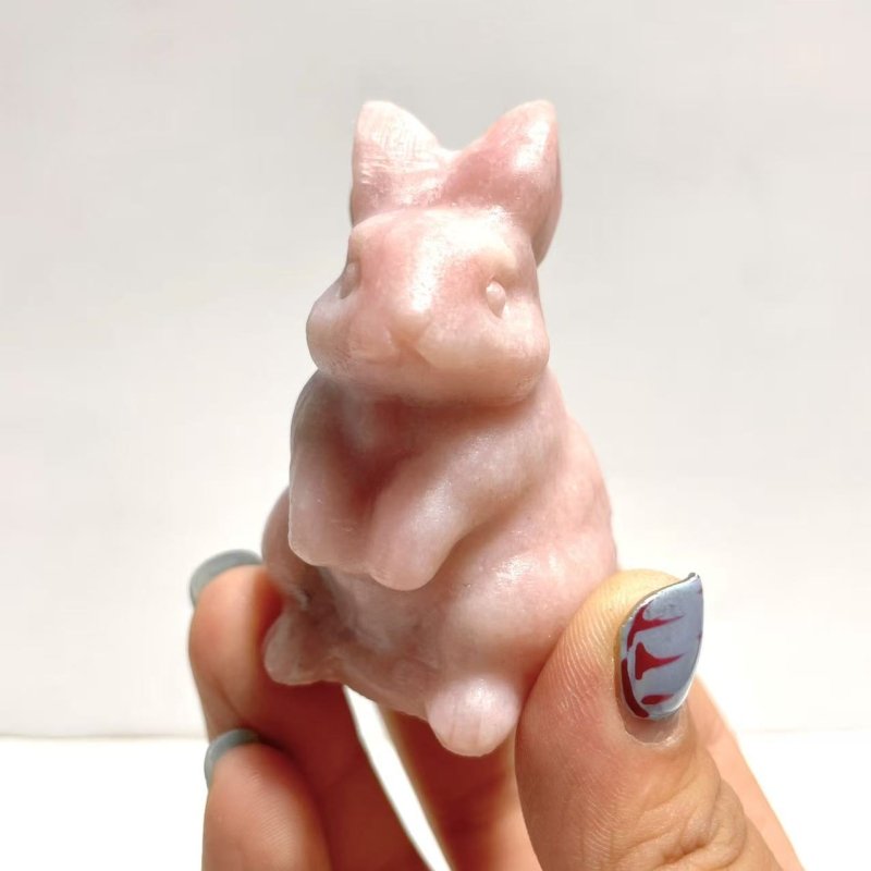 Pink Opal Rabbit Carving Wholesale - Wholesale Crystals