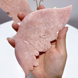 Pink Sakura Agate Butterfly Wing Carving With Stand - Wholesale Crystals