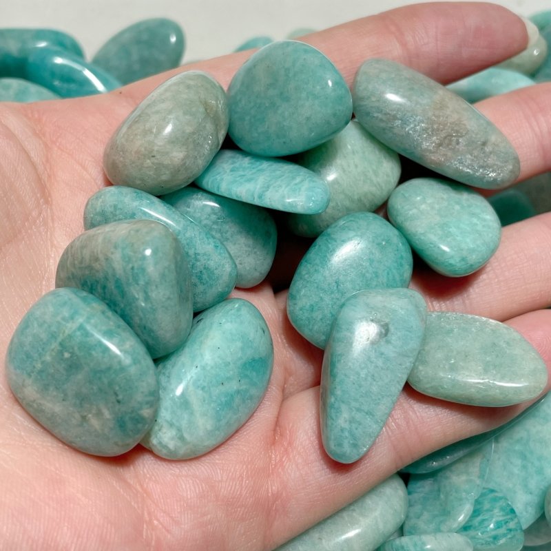 Polished Amazonite Gravel Small Tumbled Mixed Size Wholesale - Wholesale Crystals