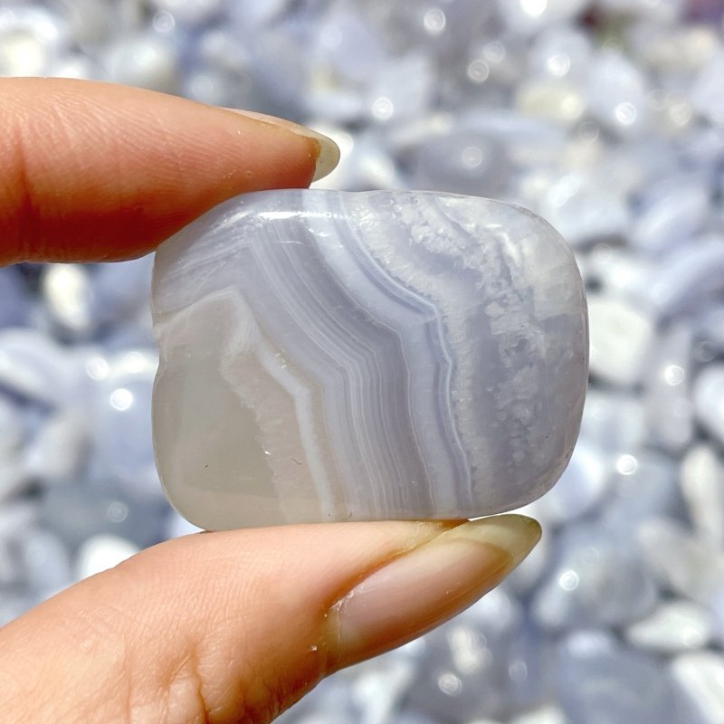 Polished Blue Lace Agate Gravel Tumbled Mixed Size Closeout - Wholesale Crystals