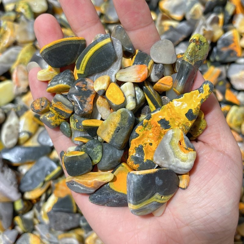 Polished Bumblebee Jasper Gravel Chips Mixed Size Wholesale - Wholesale Crystals