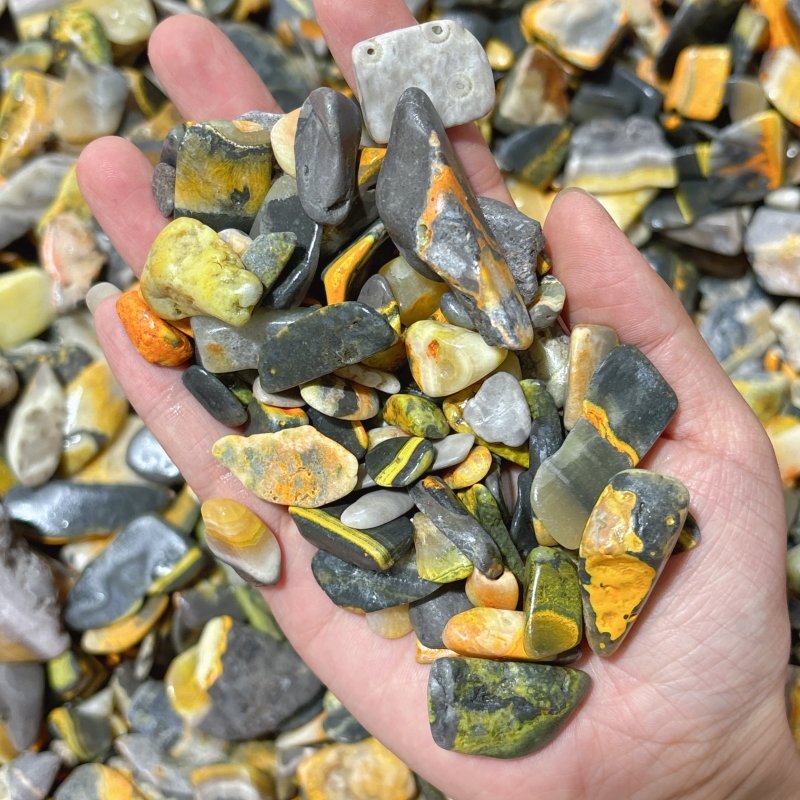 Polished Bumblebee Jasper Gravel Chips Mixed Size Wholesale - Wholesale Crystals