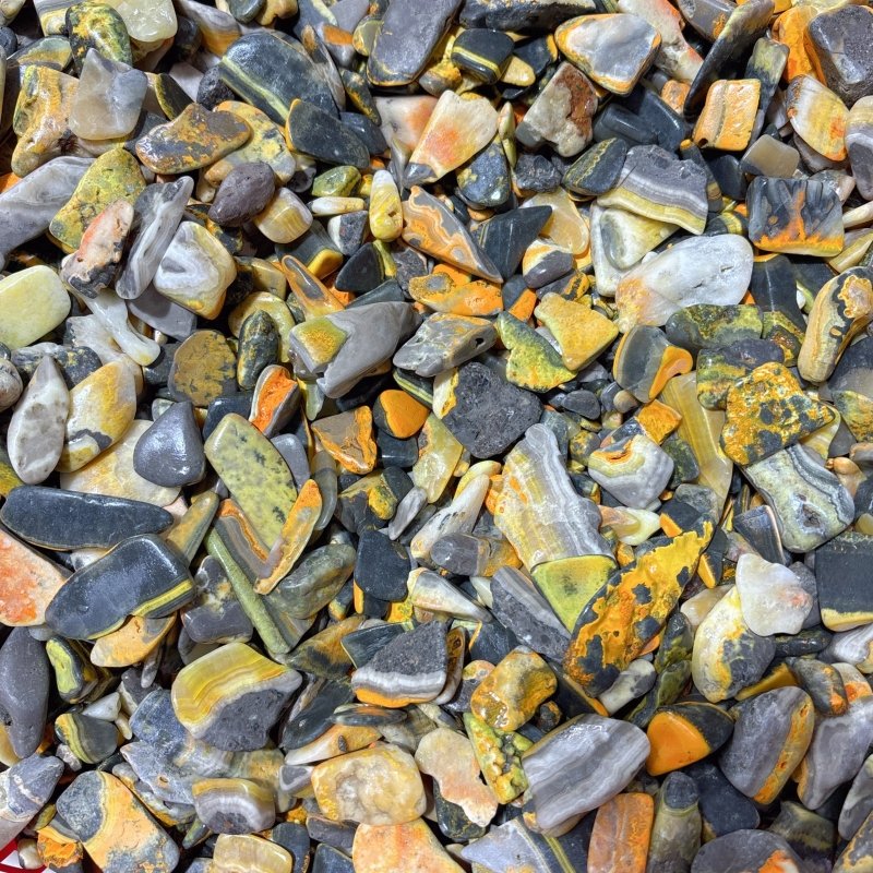 Polished Bumblebee Jasper Gravel Chips Mixed Size Wholesale - Wholesale Crystals