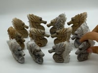 12 Pieces Clear Quartz Cluster Seahorse Carving -Wholesale Crystals