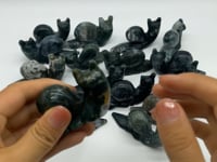 17 Pieces Moss Agate Snails Carving