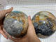 2 Pieces Large Caribbean Calcite Spheres