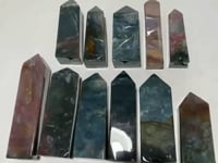 11 Pieces Colorful Ocean Jasper Four-Sided Tower Points