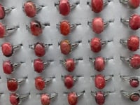 89 Pieces Pink Rhodonite Different Styles Ring -Wholesale Crystals