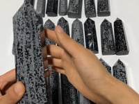 22 Pieces Large Snowflake Obsidian Tower Points -Wholesale Crystals