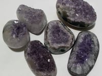 6 Pieces Polished Edge Purple Amethyst Cluster