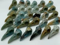 30 Pieces Beautiful Caribbean Calcite Crow Skull Carving