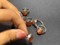 8 Pieces High Quality Sunstone Different Styles Sterling Silver Ring
