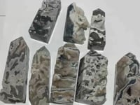 8 Pieces Geode Druzy Moss Agate Tower