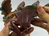 7 Pieces Beautiful Ocean Jasper Butterfly Fairy Carving