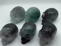 6 Pieces Large Fluorite Halloween Skull Carving