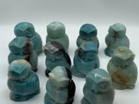 11 Pieces Caribbean Calcite Owl Carving