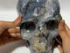 Large Geode Moss Agate Skull Carving