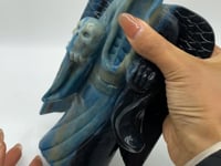 Large Trolleite Stone Death Wizard Skull Carving