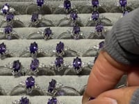 High Quality Amethyst Cut Faceted S925 Sterling Silver Ring Wholesale -Wholesale Crystals