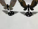 2 Pairs Ocean Jasper Symmetry Owl Wing Carving With Stand