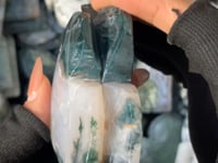 Moss Agate Double Heart Carving Wholesale -Wholesale Crystals