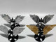 4 Pairs Cross Wing Carving With Stand Red Fire Quartz Ocean Jasper