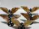 5 Pairs Fire Quartz Pegasus Wing Carving With Stand