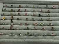 50 Pieces Colorful Tourmaline Different Styles Sterling Silver Ring