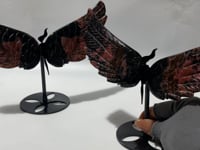 2 Pairs Beautiful Rhodonite Angel Wing With Stand