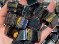 Blue Mixed Yellow Tiger Eye Cube Tumbled Wholesale