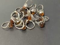 17 Pieces Rutile Quartz Different Styles Sterling Silver Ring