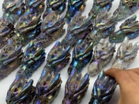 23 Pieces Large Aura Sphalerite Dragon Head Carving Clearance