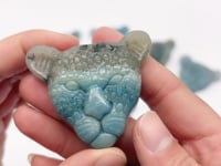 12 Pieces Trolleite Stone Leopard Head Crystal Carving